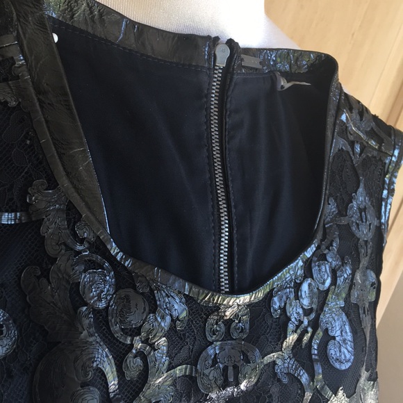 Elie Tahari “Sierra” Leather & Lace Dress - Sz 0 - Picture 2 of 8